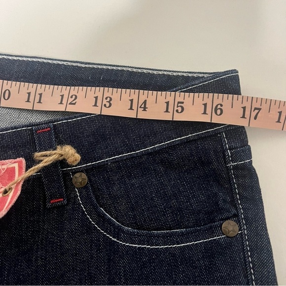 Rare Chivas Sz 11 Blue Flare Wide Leg Jeans Denim Embroidery Game Statement NWT - Picture 13 of 16